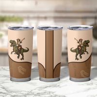 Cowgirl Dinosaur Tumbler Cup Retro Western Yoke - Wonder Print Shop