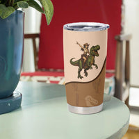 Cowgirl Dinosaur Tumbler Cup Retro Western Yoke - Wonder Print Shop