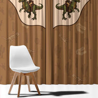 Cowgirl Dinosaur Window Curtain Retro Western Yoke - Wonder Print Shop
