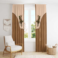 Cowgirl Dinosaur Window Curtain Retro Western Yoke - Wonder Print Shop