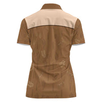 Cowgirl Dinosaur Women Polo Shirt Retro Western Yoke - Wonder Print Shop