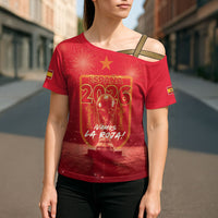 Custom World Football 2026 Spain Cross Shoulder Shirt iVamos La Roja