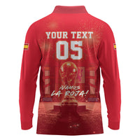 Custom World Football 2026 Spain Long Sleeve Polo Shirt iVamos La Roja