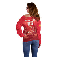 Custom World Football 2026 Spain Off Shoulder Sweater iVamos La Roja
