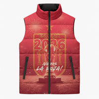 Custom World Football 2026 Spain Sleeveless Puffer Jacket iVamos La Roja