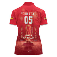 Custom World Football 2026 Spain Women Polo Shirt iVamos La Roja