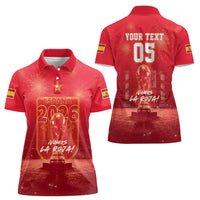 Custom World Football 2026 Spain Women Polo Shirt iVamos La Roja