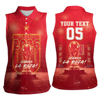 Custom World Football 2026 Spain Women Sleeveless Polo Shirt iVamos La Roja