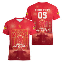Custom World Football 2026 Spain Women V-Neck T-Shirt iVamos La Roja