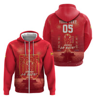 Custom World Football 2026 Spain Zip Hoodie iVamos La Roja