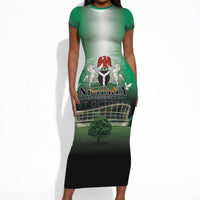 Nigeria Independence Day Short Sleeve Bodycon Dress Proud To Be Nigerian
