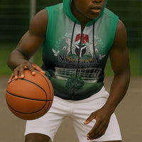 Nigeria Independence Day Sleeveless Zip Hoodie Proud To Be Nigerian
