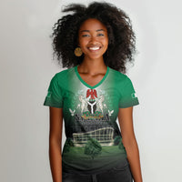 Nigeria Independence Day Women V-Neck T-Shirt Proud To Be Nigerian