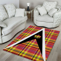 Saint Lucia Creole Day Area Rug Madras Pattern Flag Style