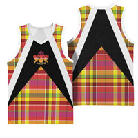 Saint Lucia Creole Day Basketball Jersey Madras Pattern Flag Style
