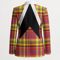 Saint Lucia Creole Day Blazer Madras Pattern Flag Style