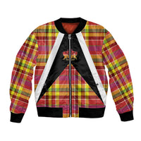 Saint Lucia Creole Day Bomber Jacket Madras Pattern Flag Style