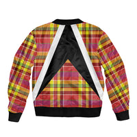 Saint Lucia Creole Day Bomber Jacket Madras Pattern Flag Style