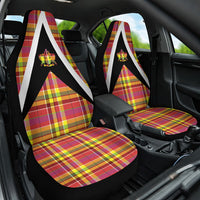 Saint Lucia Creole Day Car Seat Cover Madras Pattern Flag Style