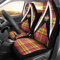 Saint Lucia Creole Day Car Seat Cover Madras Pattern Flag Style