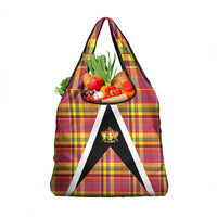 Saint Lucia Creole Day Grocery Bag Madras Pattern Flag Style