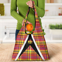 Saint Lucia Creole Day Grocery Bag Madras Pattern Flag Style