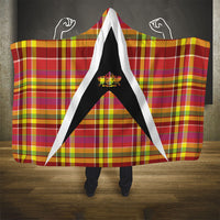 Saint Lucia Creole Day Hooded Blanket Madras Pattern Flag Style