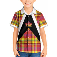 Saint Lucia Creole Day Kid Hawaiian Shirt Madras Pattern Flag Style