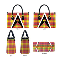 Saint Lucia Creole Day Leather Bag Madras Pattern Flag Style