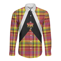 Saint Lucia Creole Day Long Sleeve Button Shirt Madras Pattern Flag Style