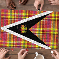 Saint Lucia Creole Day Puzzle Madras Pattern Flag Style