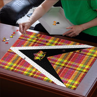 Saint Lucia Creole Day Puzzle Madras Pattern Flag Style
