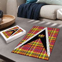 Saint Lucia Creole Day Puzzle Madras Pattern Flag Style