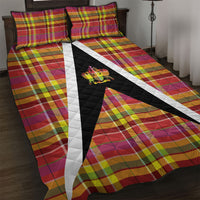 Saint Lucia Creole Day Quilt Bed Set Madras Pattern Flag Style