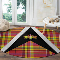 Saint Lucia Creole Day Round Carpet Madras Pattern Flag Style
