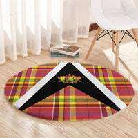 Saint Lucia Creole Day Round Carpet Madras Pattern Flag Style