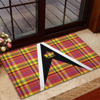 Saint Lucia Creole Day Rubber Doormat Madras Pattern Flag Style