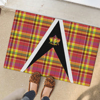 Saint Lucia Creole Day Rubber Doormat Madras Pattern Flag Style