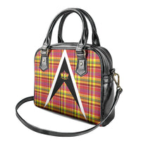 Saint Lucia Creole Day Shoulder Handbag Madras Pattern Flag Style