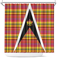Saint Lucia Creole Day Shower Curtain Madras Pattern Flag Style