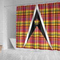 Saint Lucia Creole Day Shower Curtain Madras Pattern Flag Style