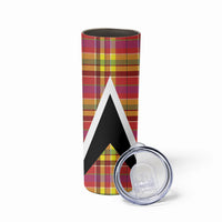 Saint Lucia Creole Day Skinny Tumbler Madras Pattern Flag Style