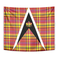 Saint Lucia Creole Day Tapestry Madras Pattern Flag Style
