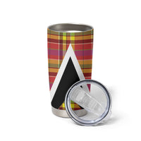 Saint Lucia Creole Day Tumbler Cup Madras Pattern Flag Style