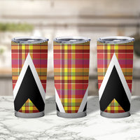 Saint Lucia Creole Day Tumbler Cup Madras Pattern Flag Style