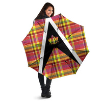 Saint Lucia Creole Day Umbrella Madras Pattern Flag Style