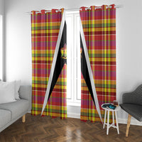 Saint Lucia Creole Day Window Curtain Madras Pattern Flag Style