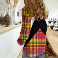 Saint Lucia Creole Day Women Casual Shirt Madras Pattern Flag Style