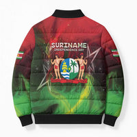 Suriname Independence Day Bomber Puffer Jacket Wan Switi Srefidensi Dey - Wonder Print Shop