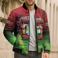 Suriname Independence Day Bomber Puffer Jacket Wan Switi Srefidensi Dey - Wonder Print Shop